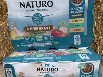 Naturo Tins Adult Dog Grain & Gluten Free Poultry Selection in Herb Gravy Cans 390g x 12