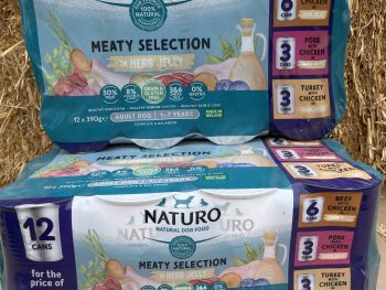 Naturo Tins Adult Dog Grain & Gluten Free Meaty Selection in Herb Jelly Cans 390g x 12