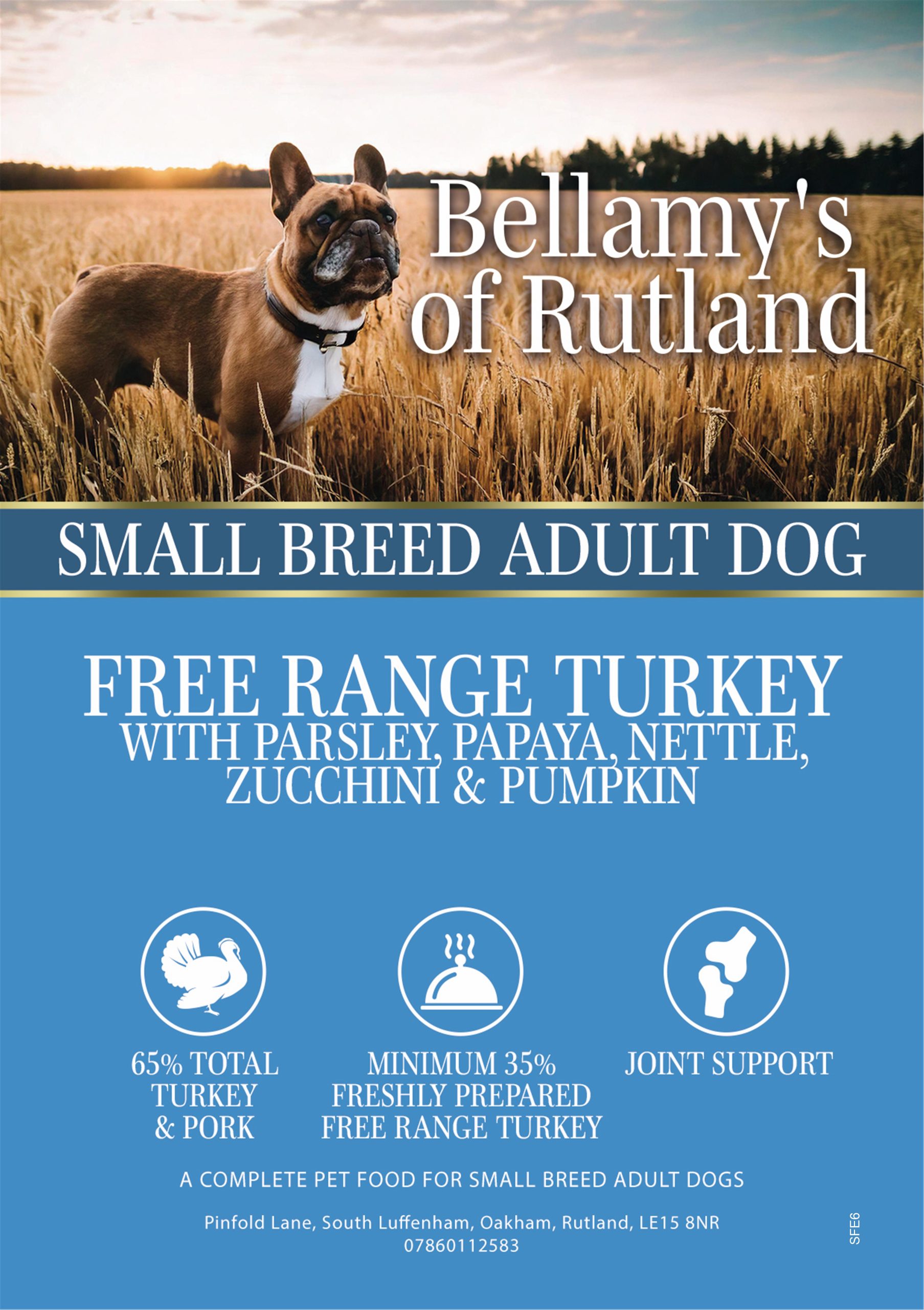 Bellamy's superfood Small Breed Turkey adult dog